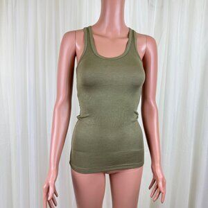 Zenana Scoop Neck Ribbed Racerback Stretch Yoga Gym Basic Camisole Tank Top
